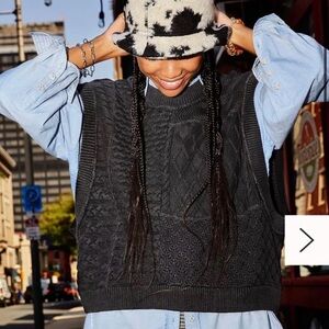 Free People Take The Plunge Vest Black Size Small